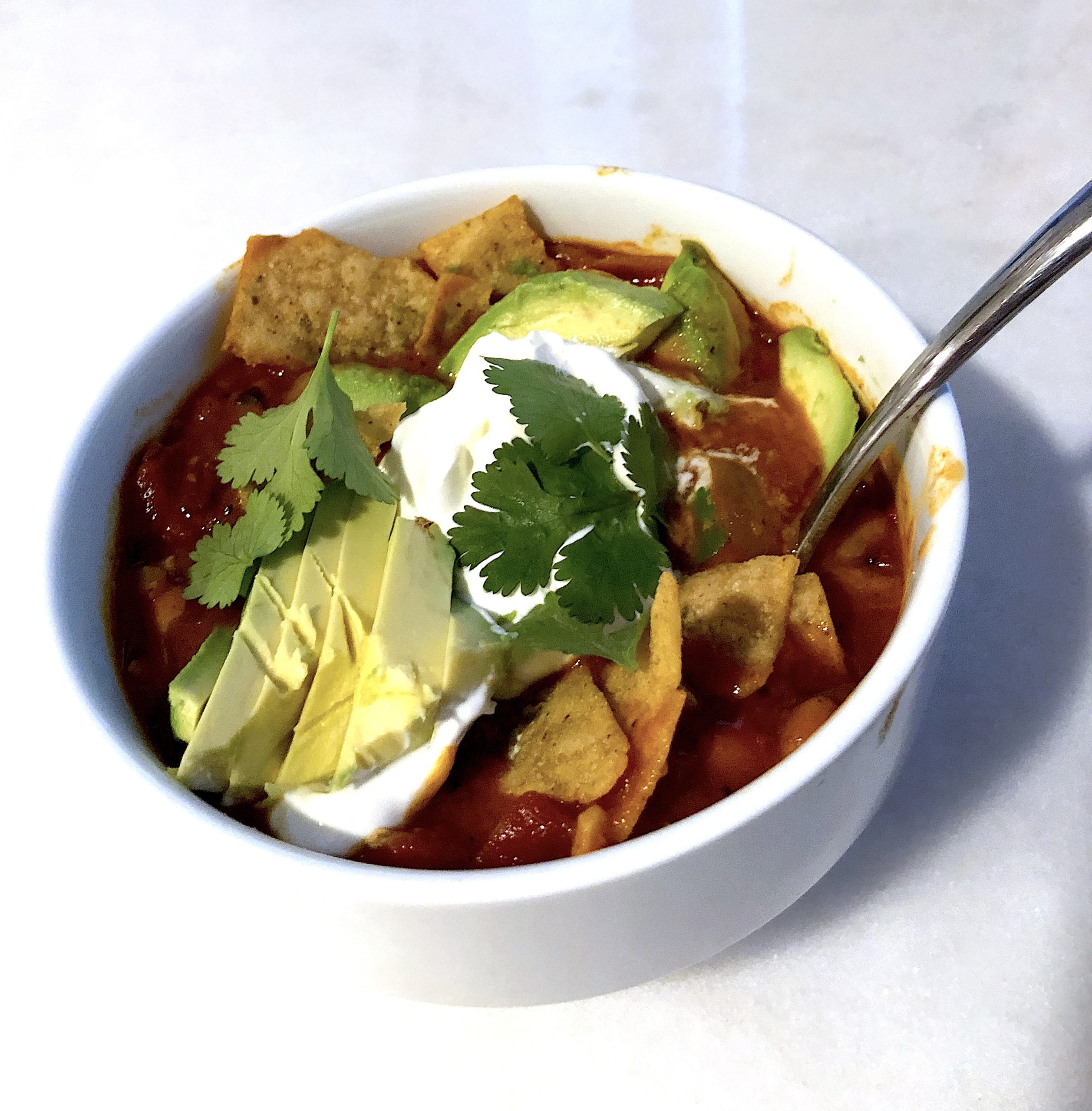 Vegetarian Chili and Chips – notre cuisine